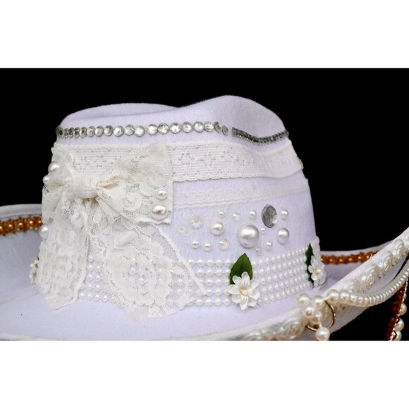 Flowers & Pearls Cowgirl Hat